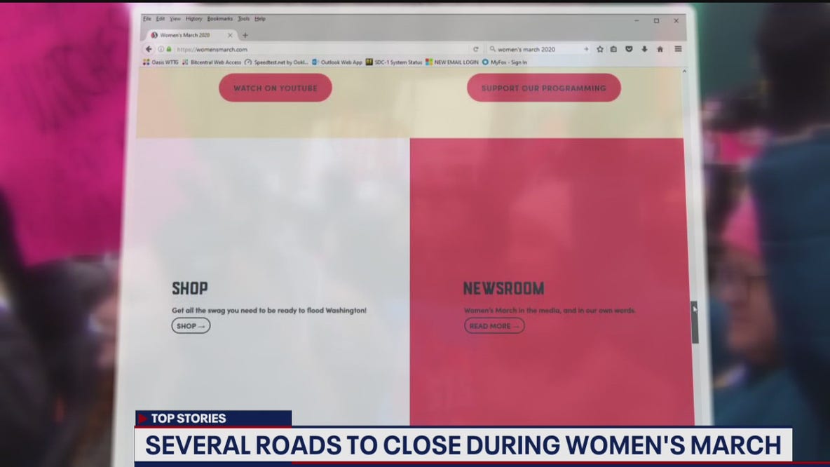 DC street and road closures for women's march